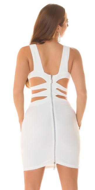 Disco-Minidress with Zip on the back White